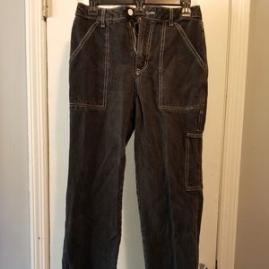 Forever 21 women's black jean with white stitching